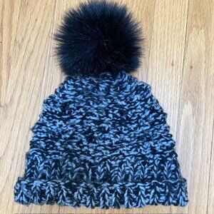 Norla Canada Black and Gray marled beanie with pom pom